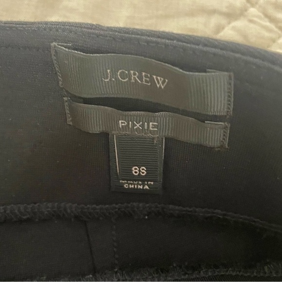 NWOT J. Crew Black Pixie Pants w/Black Leather Tuxedo Side Stripe High Waist 8P - Picture 10 of 16